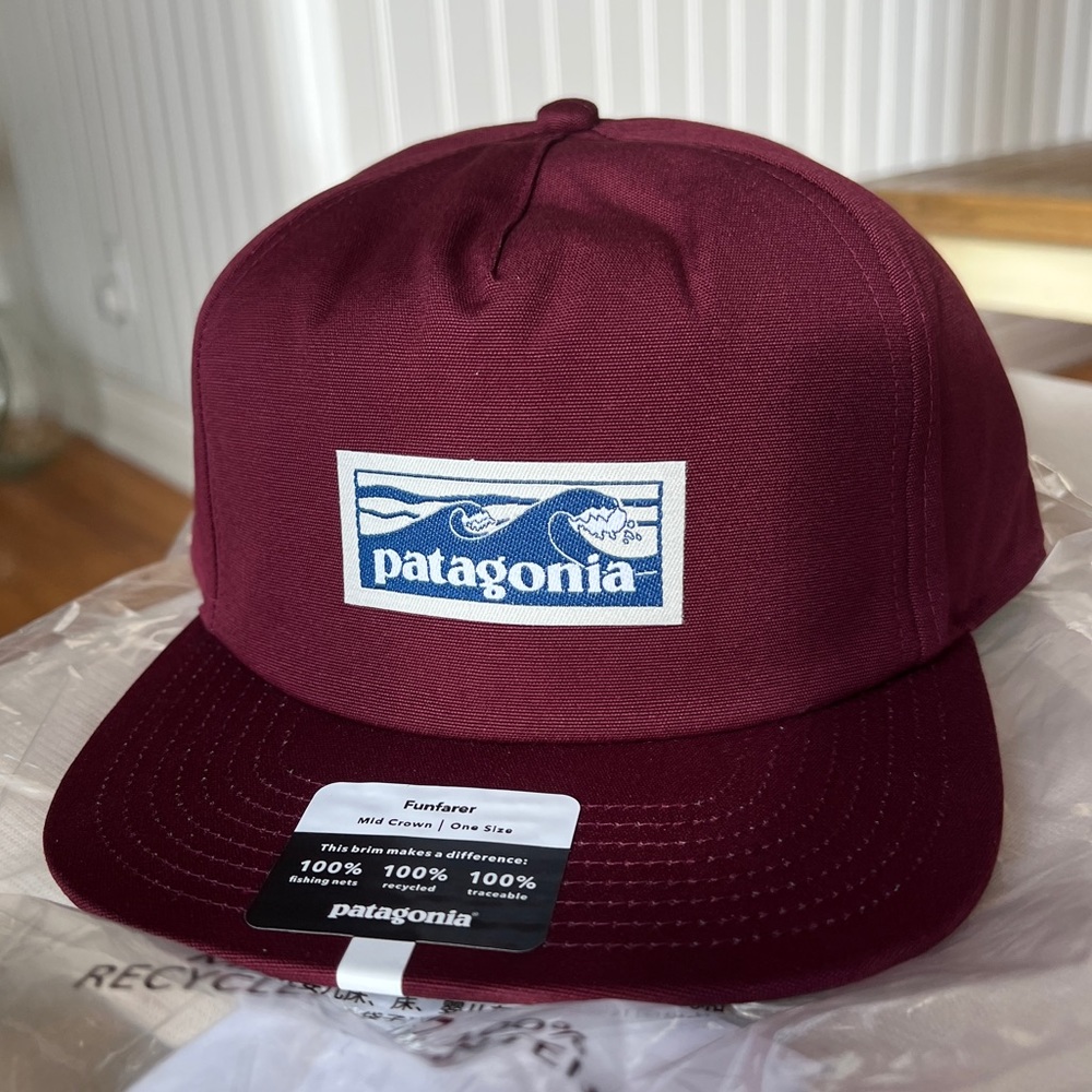 Patagonia Boardshort Label Funfarer Red Hat - New with Tags